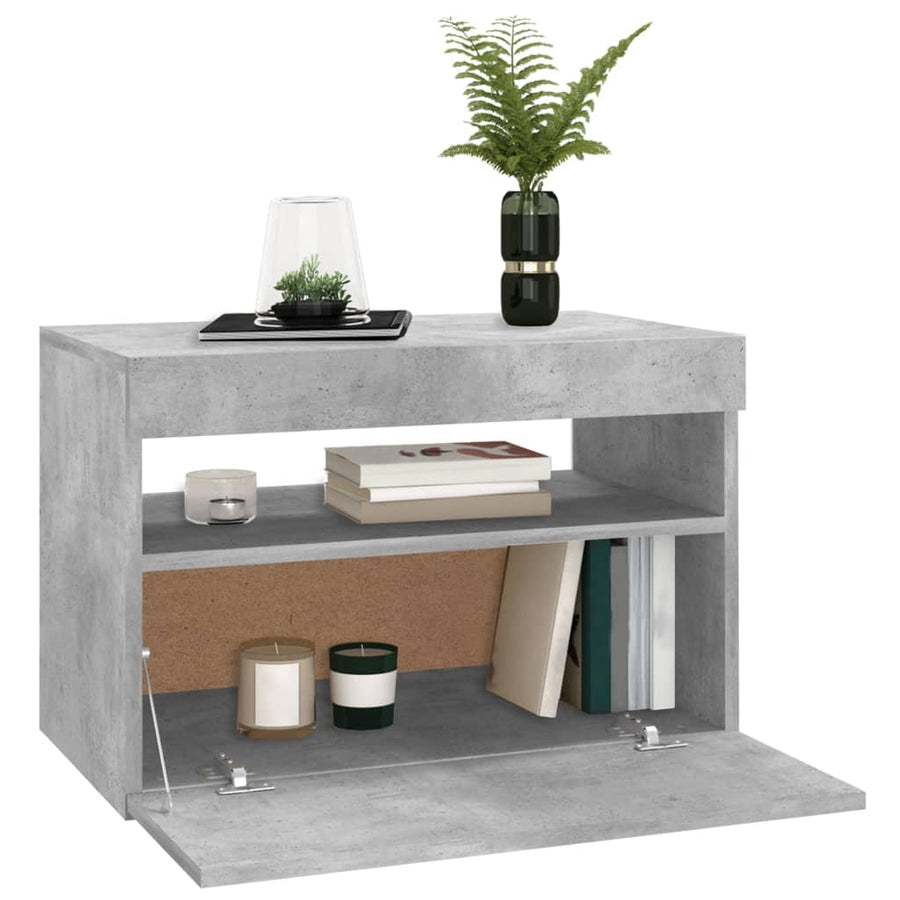 Tv-Meubelen Met Led-Verlichting 2 60 x 35 x 40 cm Betongrijs