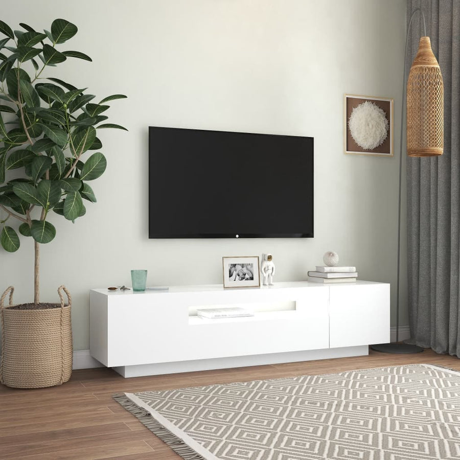 Tv-Meubel Met Led-Verlichting 60X35X40 Cm Wit