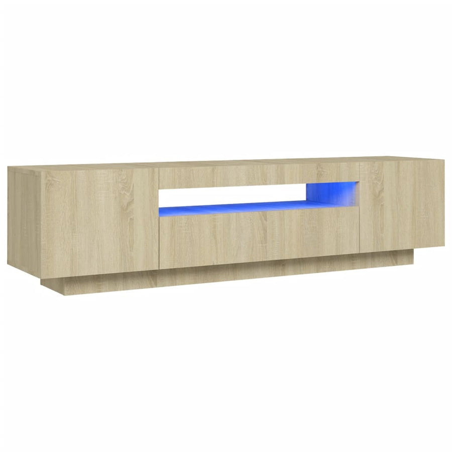 Tv-Meubel Met Led-Verlichting 60X35X40 Cm Kleurig Sonoma eiken