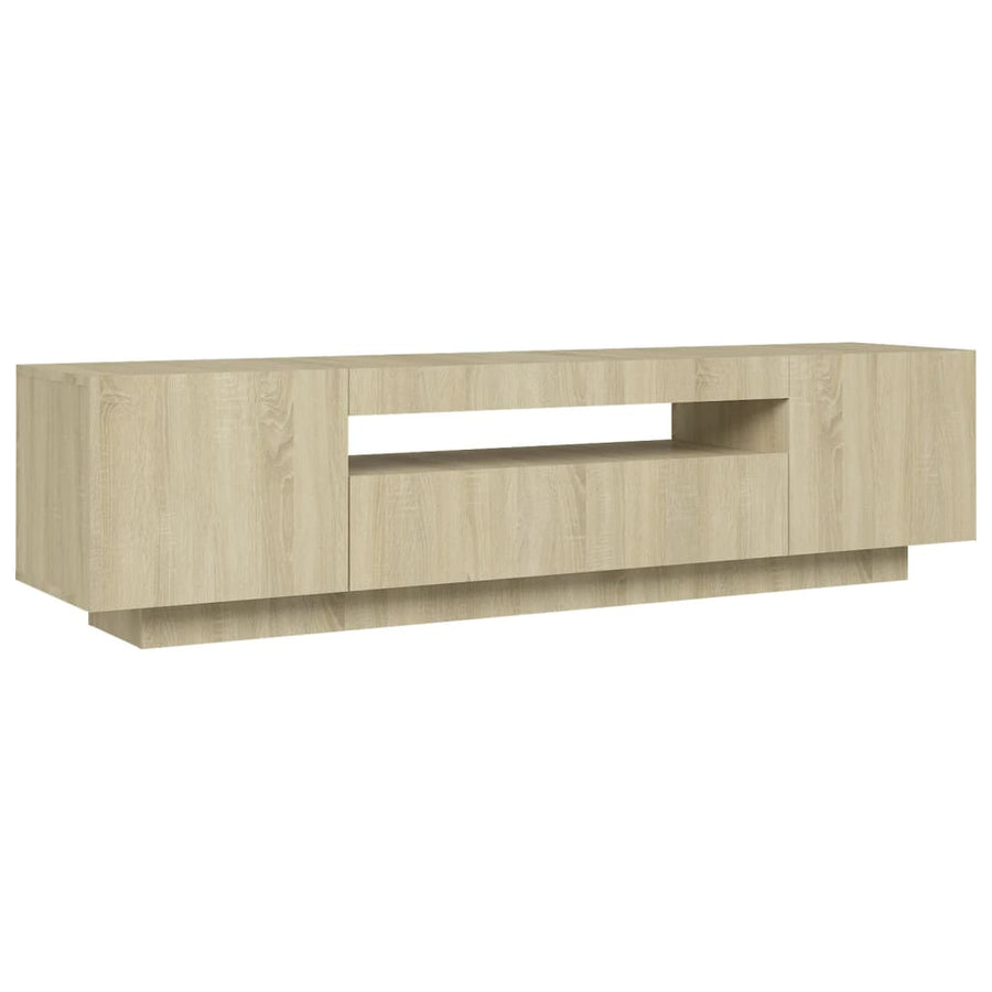 Tv-Meubel Met Led-Verlichting 60X35X40 Cm Kleurig Sonoma eiken