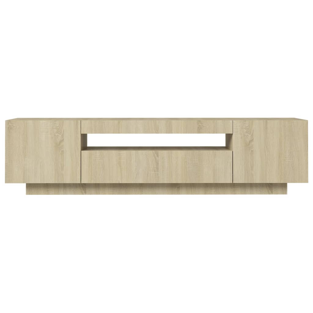 Tv-Meubel Met Led-Verlichting 60X35X40 Cm Kleurig Sonoma eiken