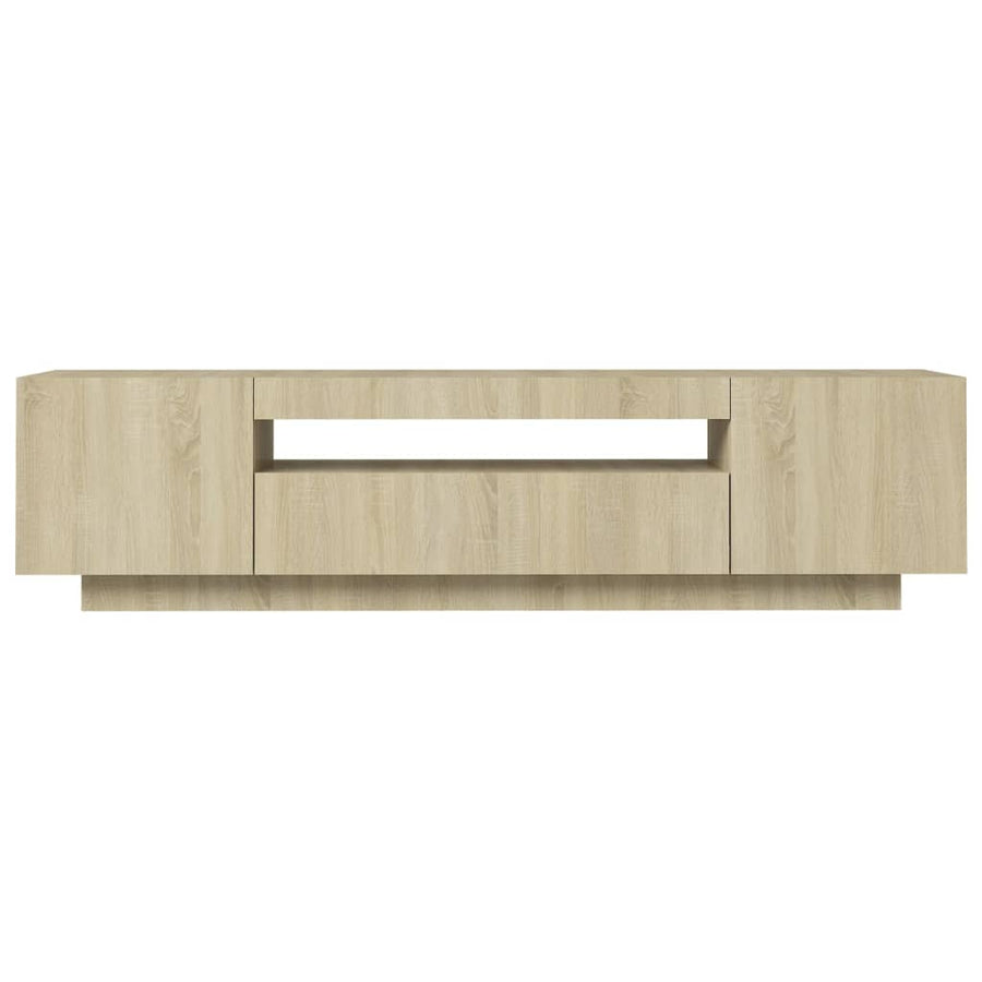 Tv-Meubel Met Led-Verlichting 60X35X40 Cm Kleurig Sonoma eiken