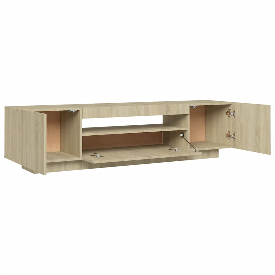 Tv-Meubel Met Led-Verlichting 60X35X40 Cm Kleurig Sonoma eiken