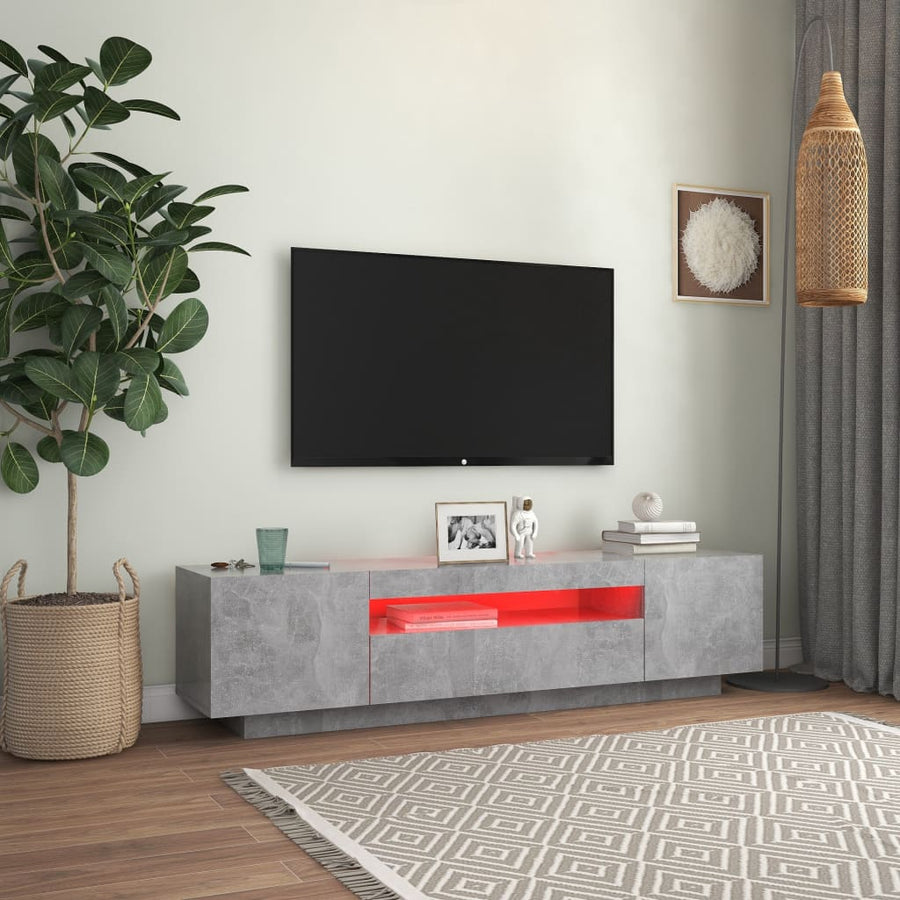 Tv-Meubel Met Led-Verlichting 60X35X40 Cm Betongrijs