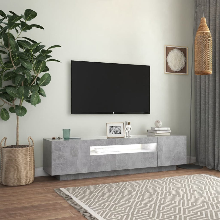 Tv-Meubel Met Led-Verlichting 60X35X40 Cm Betongrijs