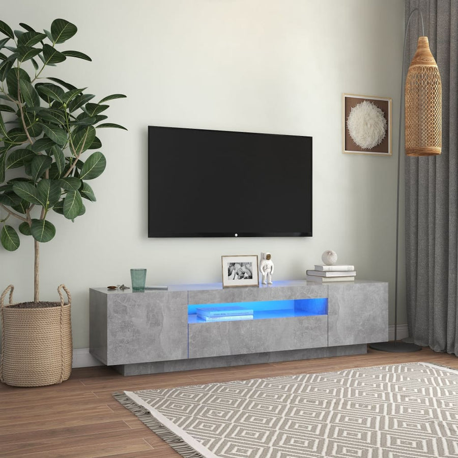 Tv-Meubel Met Led-Verlichting 60X35X40 Cm Betongrijs