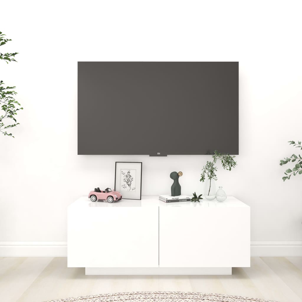 Tv-Meubel 00X35X40 Cm Bewerkt Hout Wit