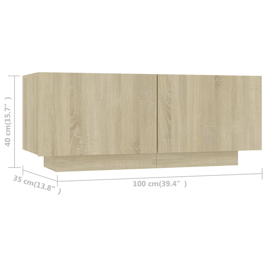 Tv-Meubel 00X35X40 Cm Spaanplaat Kleurig Sonoma eiken