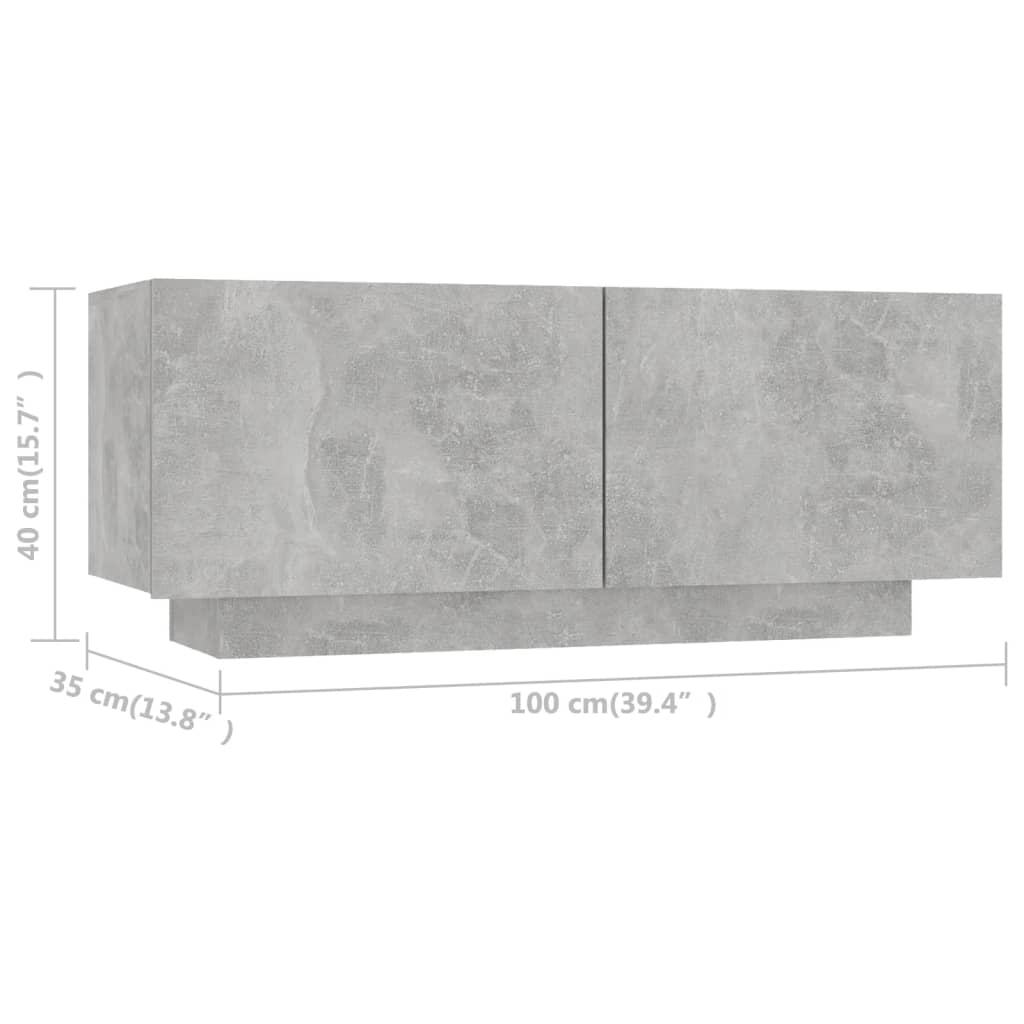 Tv-Meubel 00X35X40 Cm Spaanplaat Betongrijs
