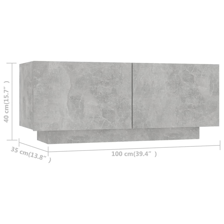 Tv-Meubel 00X35X40 Cm Spaanplaat Betongrijs