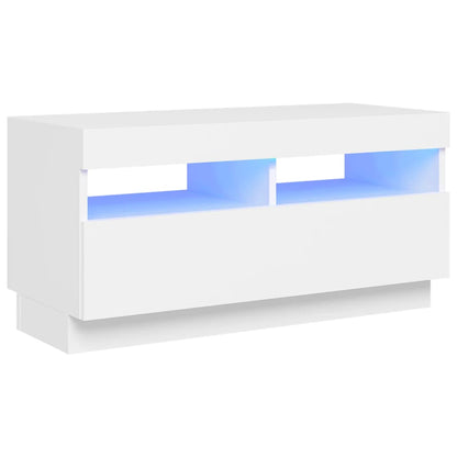 Tv-Meubel Met Led-Verlichting 80 x 35 x 40 cm Wit