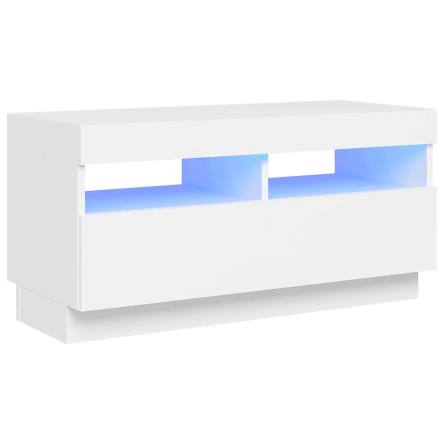 Tv-Meubel Met Led-Verlichting 80 x 35 x 40 cm Wit