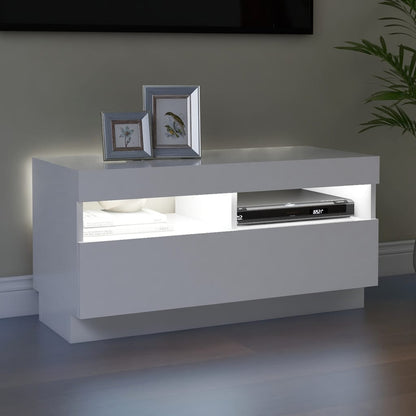 Tv-Meubel Met Led-Verlichting 80 x 35 x 40 cm Wit