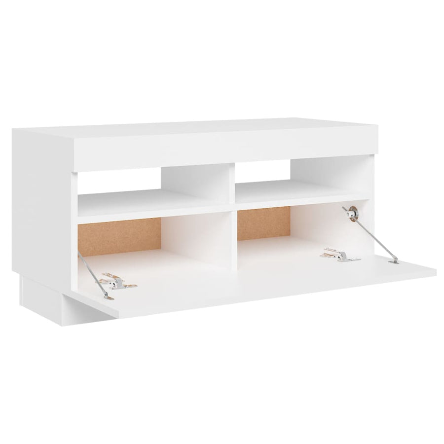 Tv-Meubel Met Led-Verlichting 80 x 35 x 40 cm Wit