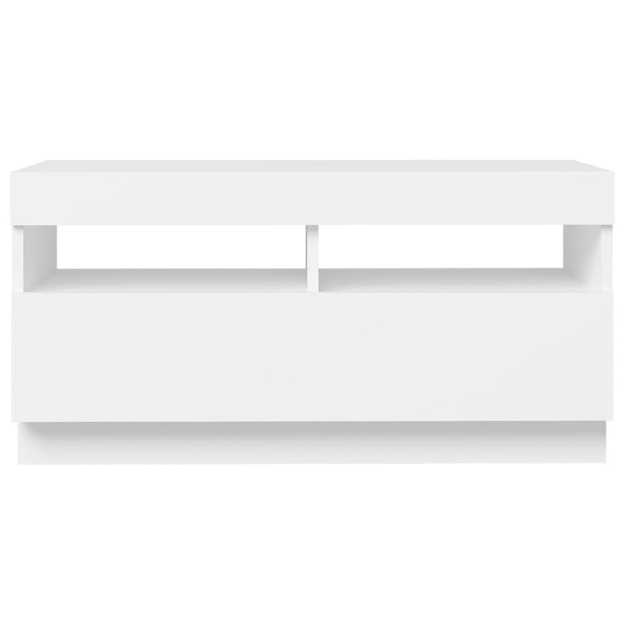 Tv-Meubel Met Led-Verlichting 80 x 35 x 40 cm Wit