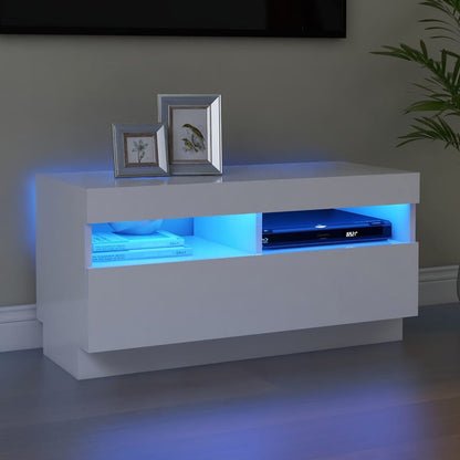 Tv-Meubel Met Led-Verlichting 80 x 35 x 40 cm Wit