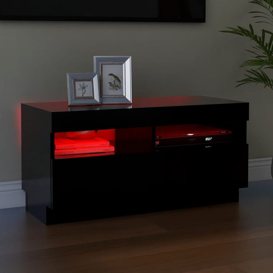 Tv-Meubel Met Led-Verlichting 80 x 35 x 40 cm Zwart