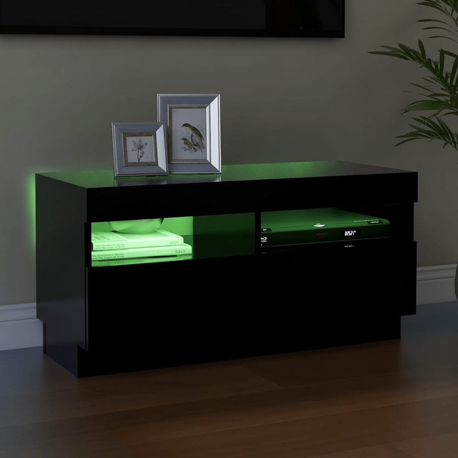 Tv-Meubel Met Led-Verlichting 80 x 35 x 40 cm Zwart