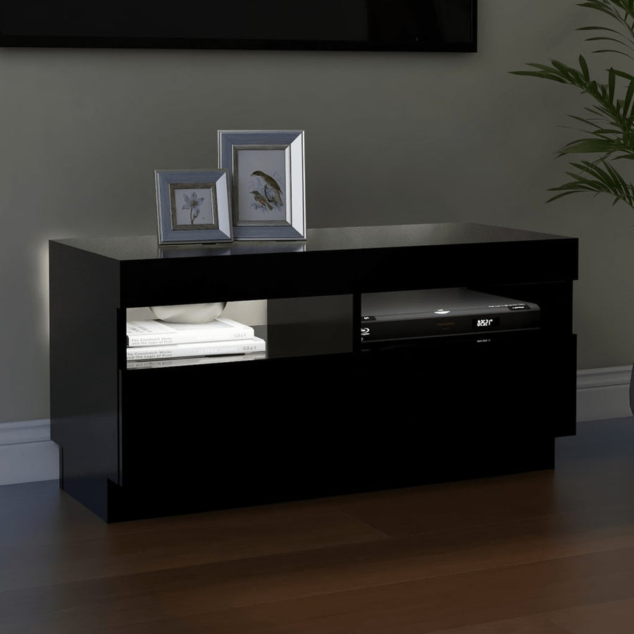 Tv-Meubel Met Led-Verlichting 80 x 35 x 40 cm Zwart