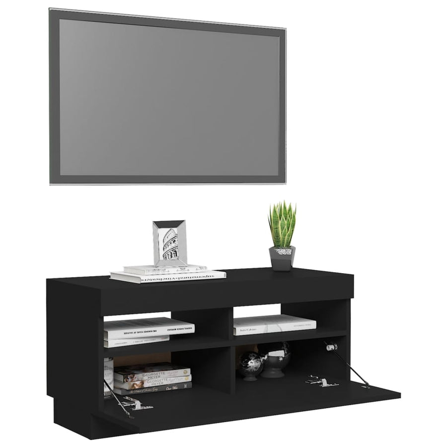 Tv-Meubel Met Led-Verlichting 80 x 35 x 40 cm Zwart