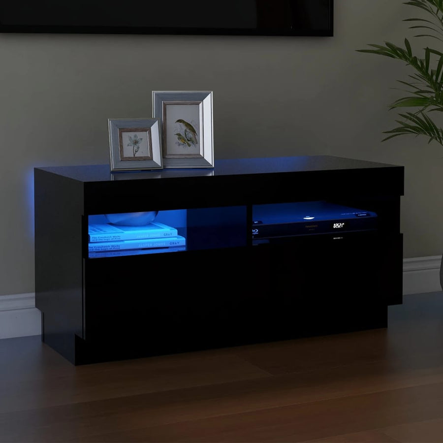 Tv-Meubel Met Led-Verlichting 80 x 35 x 40 cm Zwart