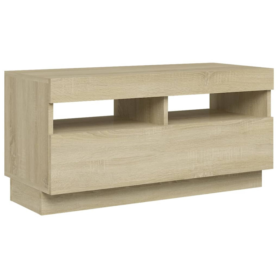 Tv-Meubel Met Led-Verlichting Kleurig 80 x 35 x 40 cm Sonoma eiken