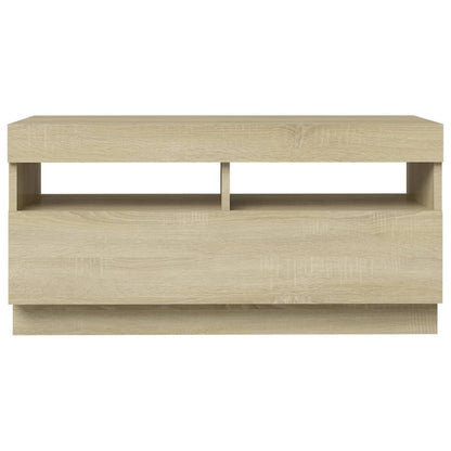 Tv-Meubel Met Led-Verlichting Kleurig 80 x 35 x 40 cm Sonoma eiken