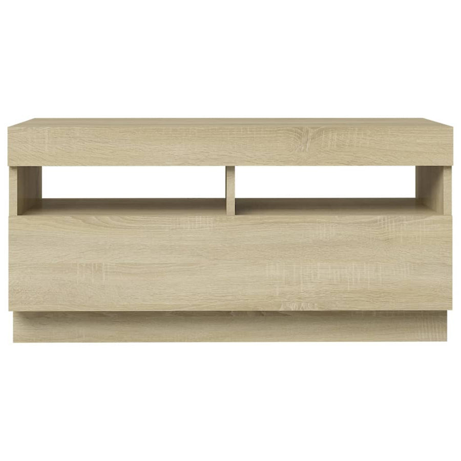 Tv-Meubel Met Led-Verlichting Kleurig 80 x 35 x 40 cm Sonoma eiken