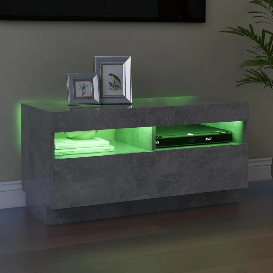 Tv-Meubel Met Led-Verlichting 80 x 35 x 40 cm Betongrijs
