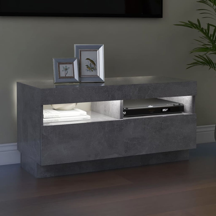 Tv-Meubel Met Led-Verlichting 80 x 35 x 40 cm Betongrijs