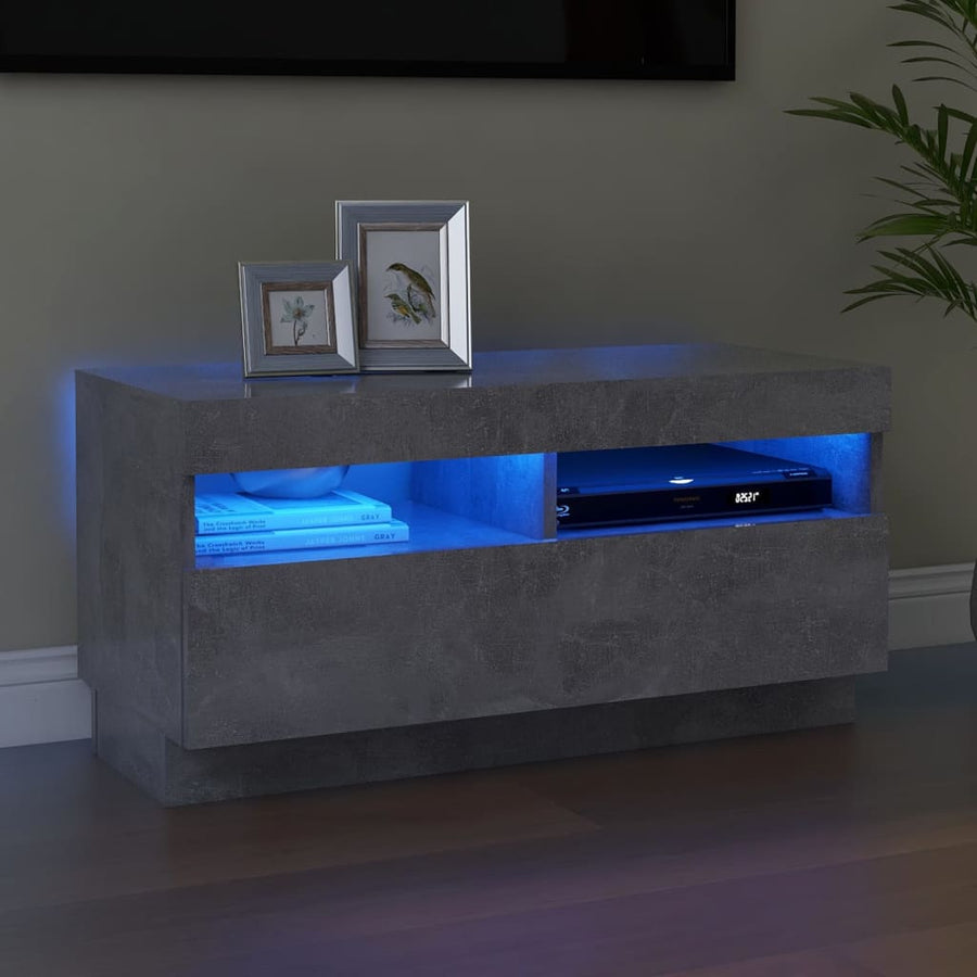 Tv-Meubel Met Led-Verlichting 80 x 35 x 40 cm Betongrijs
