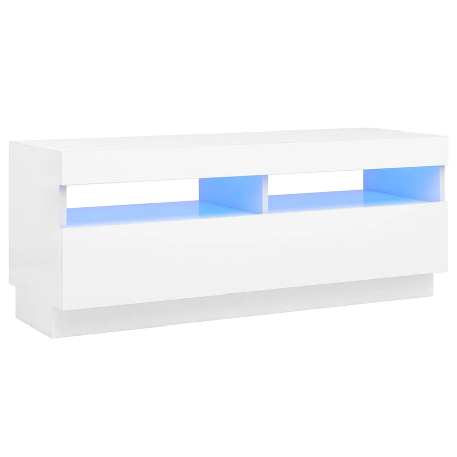 Tv-Meubel Met Led-Verlichting 100 x 35 x 40 cm Wit