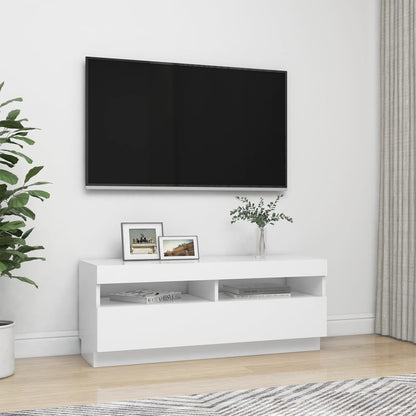 Tv-Meubel Met Led-Verlichting 100 x 35 x 40 cm Wit