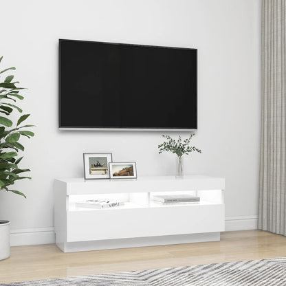 Tv-Meubel Met Led-Verlichting 100 x 35 x 40 cm Wit