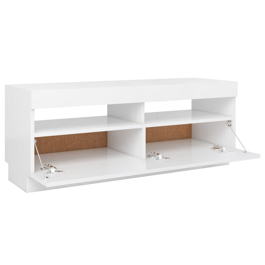 Tv-Meubel Met Led-Verlichting 100 x 35 x 40 cm Wit