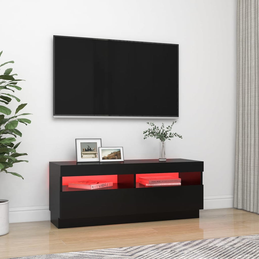Tv-Meubel Met Led-Verlichting 100 x 35 x 40 cm Zwart