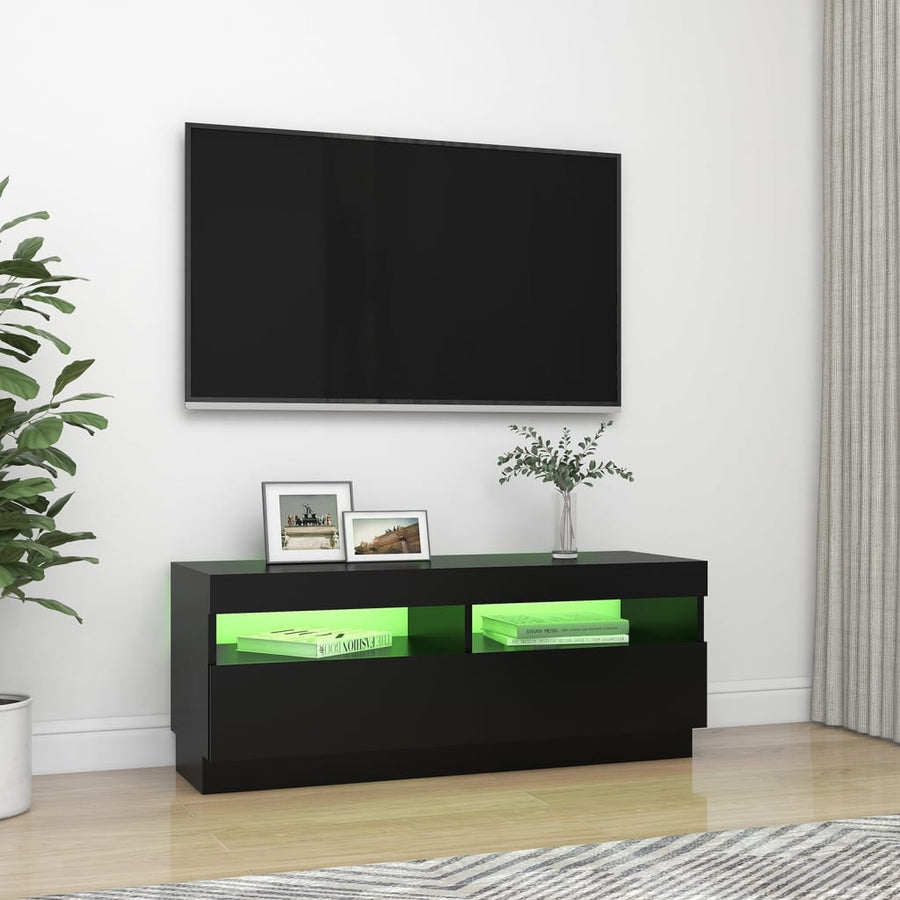 Tv-Meubel Met Led-Verlichting 100 x 35 x 40 cm Zwart