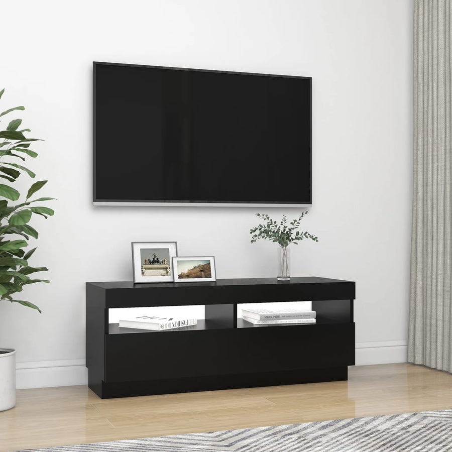 Tv-Meubel Met Led-Verlichting 100 x 35 x 40 cm Zwart