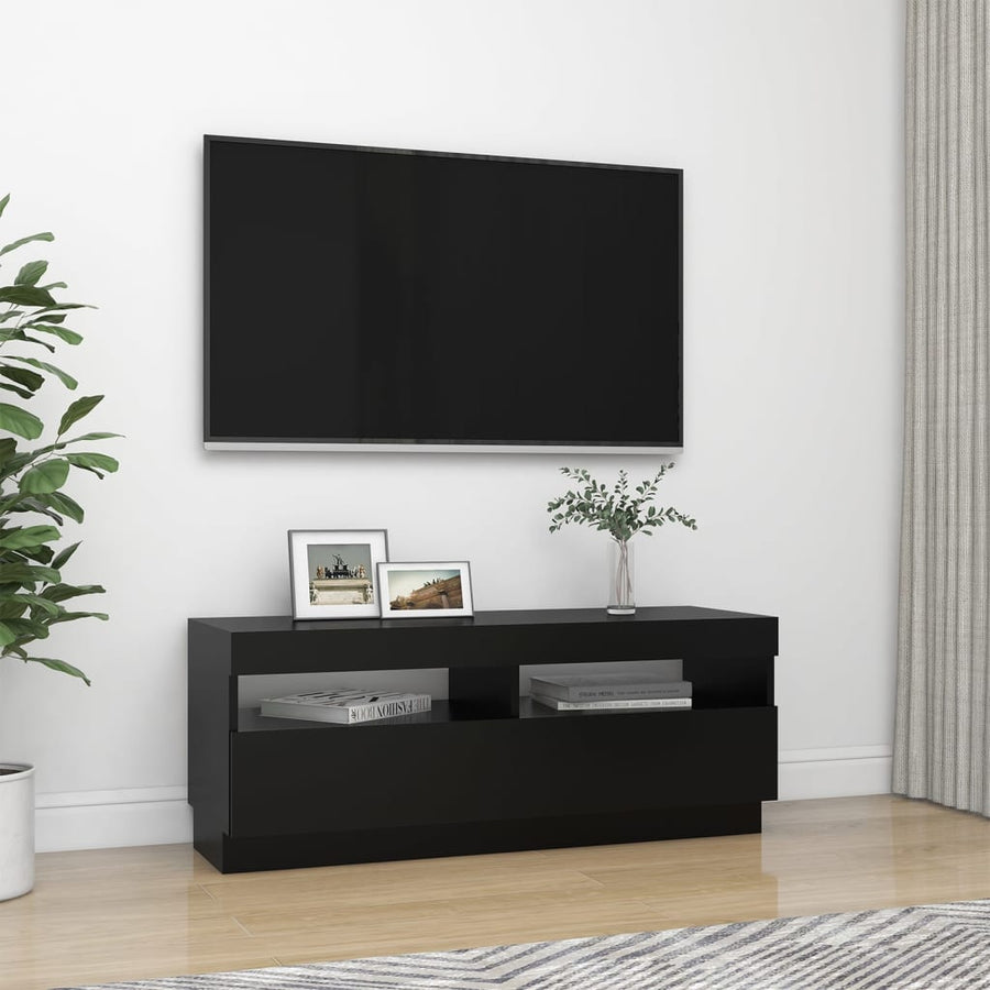 Tv-Meubel Met Led-Verlichting 100 x 35 x 40 cm Zwart