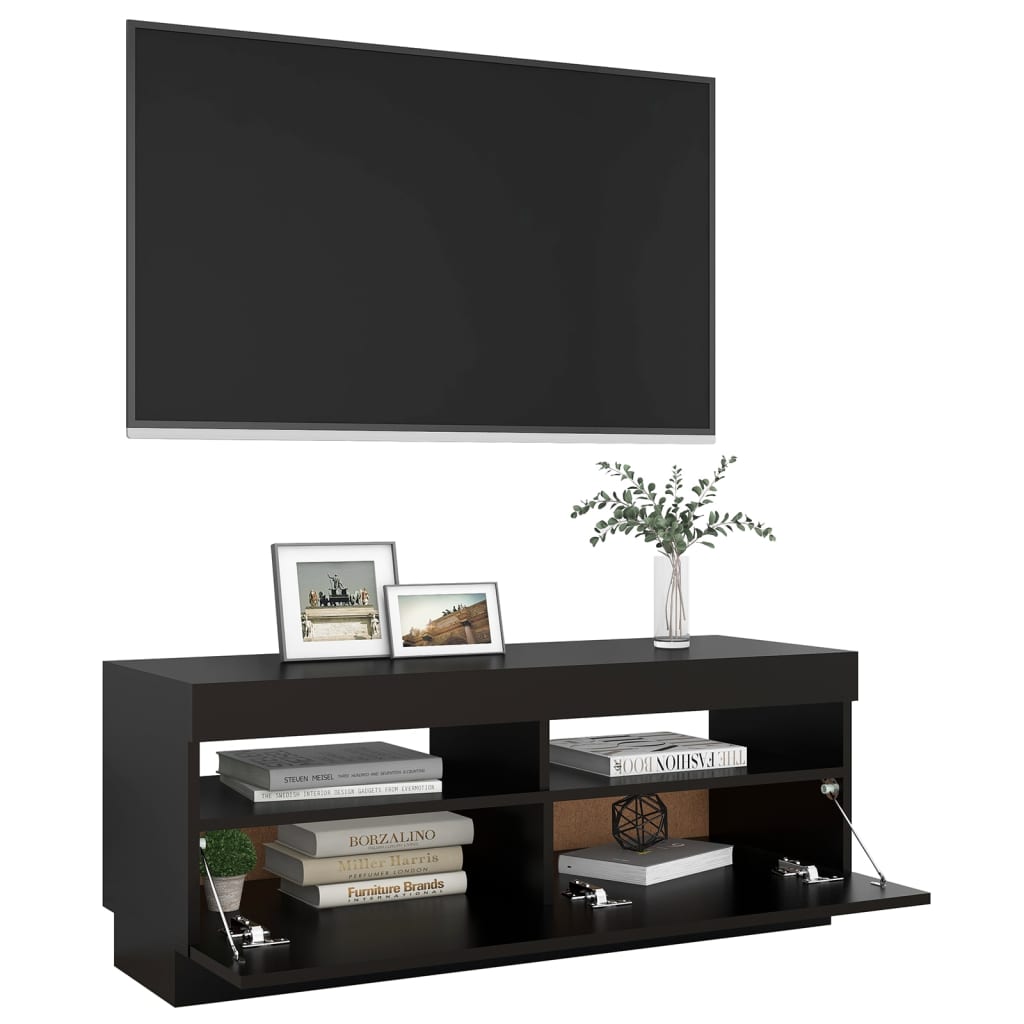 Tv-Meubel Met Led-Verlichting 100 x 35 x 40 cm Zwart
