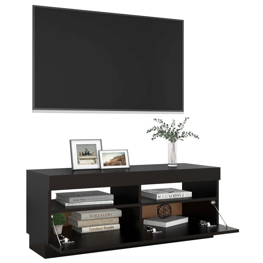 Tv-Meubel Met Led-Verlichting 100 x 35 x 40 cm Zwart
