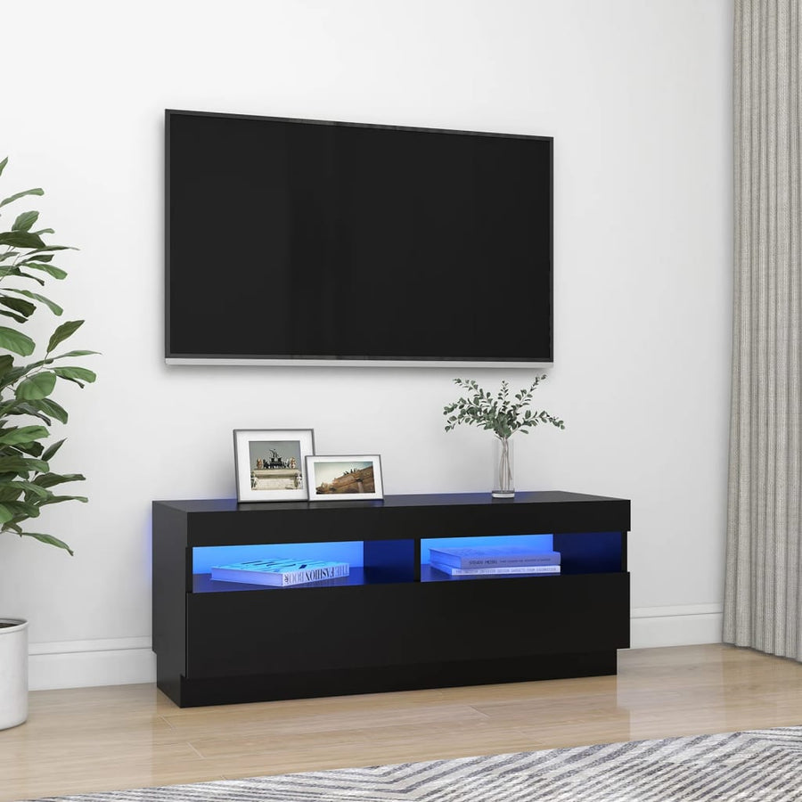 Tv-Meubel Met Led-Verlichting 100 x 35 x 40 cm Zwart