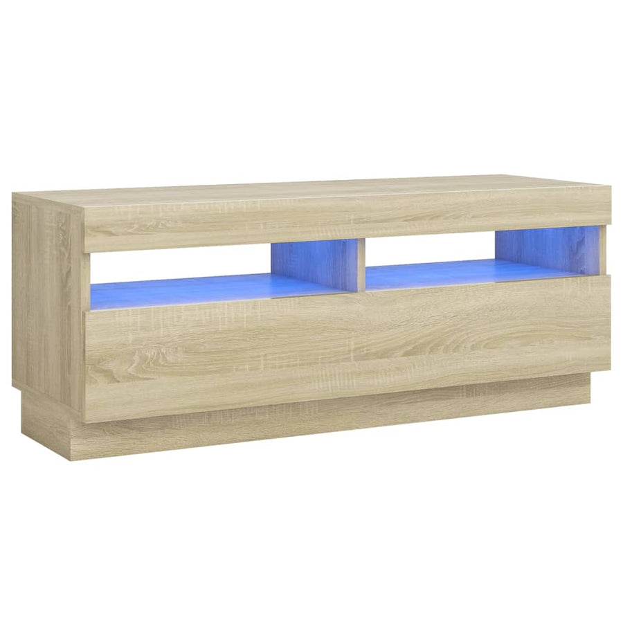 Tv-Meubel Met Led-Verlichting Kleurig 100 x 35 x 40 cm Sonoma eiken