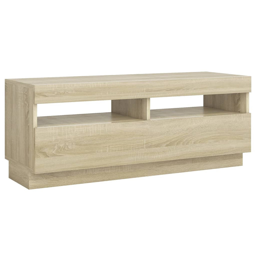 Tv-Meubel Met Led-Verlichting Kleurig 100 x 35 x 40 cm Sonoma eiken