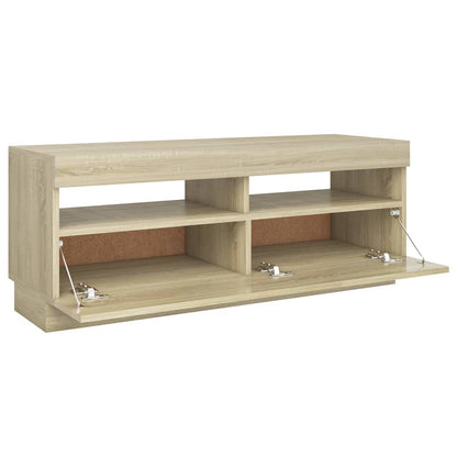 Tv-Meubel Met Led-Verlichting Kleurig 100 x 35 x 40 cm Sonoma eiken