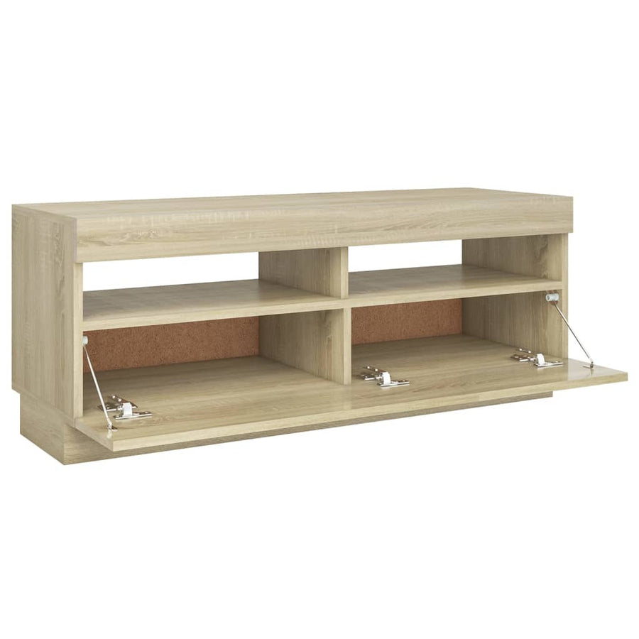 Tv-Meubel Met Led-Verlichting Kleurig 100 x 35 x 40 cm Sonoma eiken