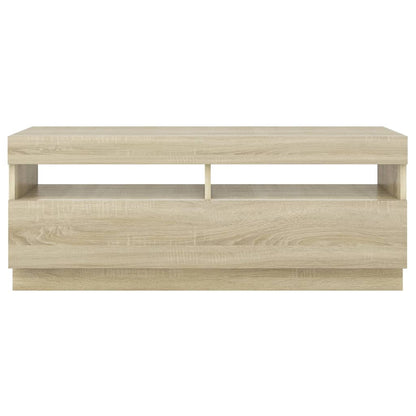 Tv-Meubel Met Led-Verlichting Kleurig 100 x 35 x 40 cm Sonoma eiken