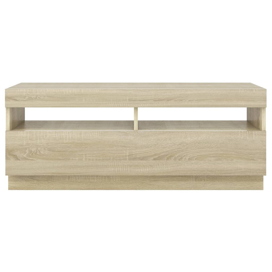 Tv-Meubel Met Led-Verlichting Kleurig 100 x 35 x 40 cm Sonoma eiken