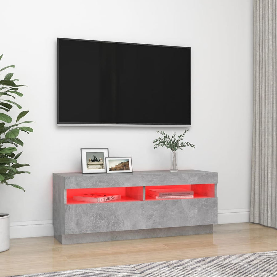 Tv-Meubel Met Led-Verlichting 100 x 35 x 40 cm Betongrijs