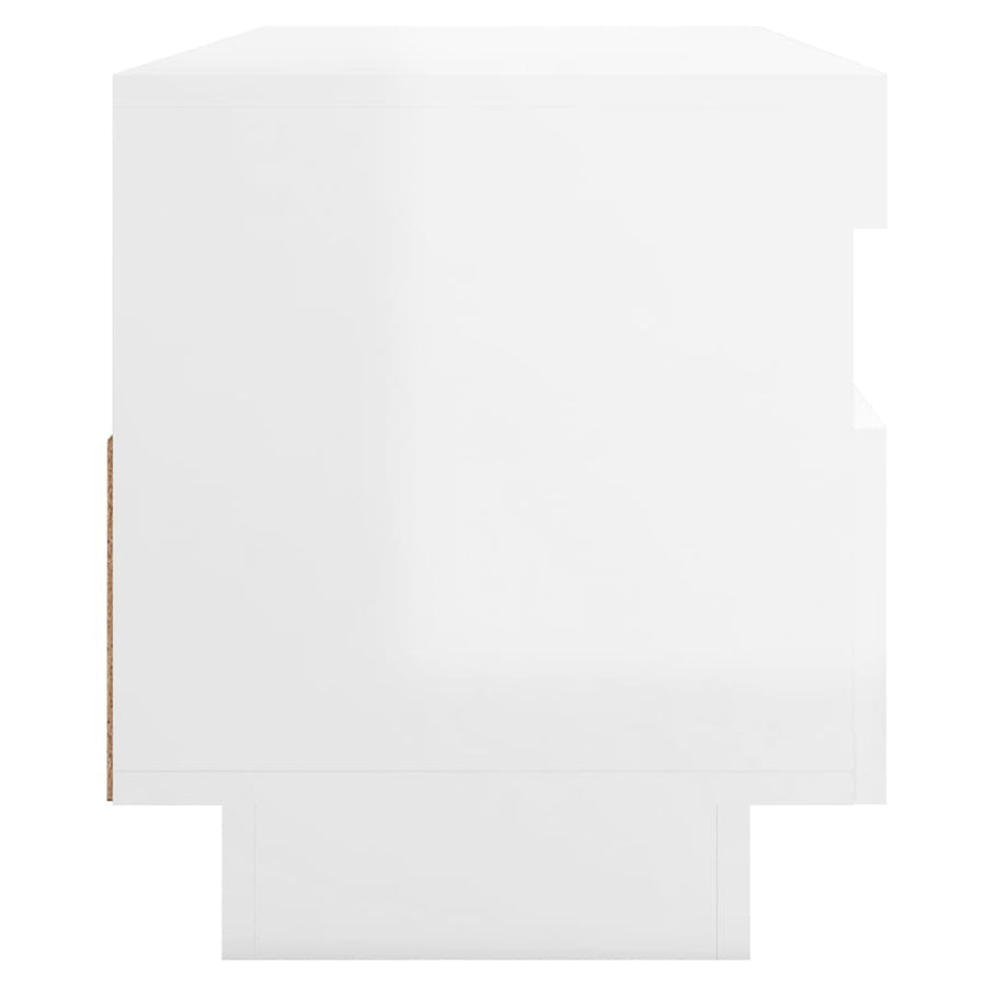 Tv-Meubel Met Led-Verlichting 100 x 35 x 40 cm Hoogglans wit